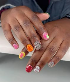 Birthday Nails Natural Nail, Birthday Nails Natural, Short Artsy Nails, Funky Short Nails, Gemini Sun Scorpio Moon, Natural Nail Ideas, Gel Overlay Nails, Artsy Nails, Men Nail