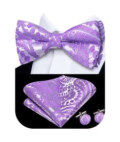 PRICES MAY VARY. Including 1 pretied Bow Tie + 1 Pocket Square + 1 pair cufflinks Adjustable bow tie which longest strap is 18.9inches and the shortest is 10.6inches Bowtie Length is 4.5inches and Width is 2.4inches Pocket Square: 9.5inches*9.5inches(24CM*24CM) Great Service: Any unsatisfactory can be contacted and proper solution will be provided by a professional friend which specialised in bowties for more than 20 years. silk bowtie Simple Bag, Tie Pattern, Silk Bow Ties, Butterfly Knot, Pre Tied Bow Tie, Bow Tie Set, Party Dinner, Cufflink Set, Valentine Birthday