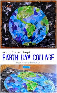 I saw a fabulous magazine clippings Earth Day Collage at Artsonia and put it on our To-do list for Earth Day this year. All my kids pitched in making this Earth Day Craft, but kids could easily do it themselves. I love how ours turned out! {This post contains affiliate links for your convenience. Read our Disclosure Policy for more … #artsandcraftsforgirlsage5, Earth Day Collage, Spring Activities, Preschool Art, Elementary Art, Art Classroom