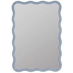 a blue frame mirror on a white background