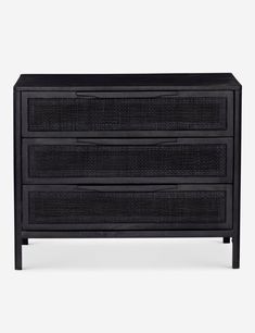 a black dresser with three drawers