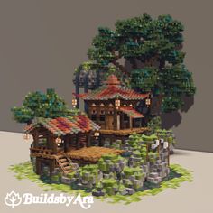 A minecraft japanese inspired home using mangrove wood! Available on my Patreon as a Tier 1 build. Minecraft Bamboo Builds, Japanese Minecraft Builds, Minecraft Japanese House, Japanese Inspired Home, Minecraft Japanese