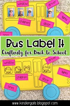 a bus label that says bus label it craftivity for back to school