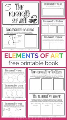 the elements of art printable book for kids