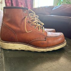 Authentic Red Wing Boots Men 7 / Women Size 9. Barely Worn - Great Shape. Make Me An Offer! Red Leather Round Toe Work Boots, Red Leather Work Boots With Round Toe, Red Work Boots With Leather Sole And Round Toe, Red Leather Moc Toe Work Boots, Red Moc Toe Leather Work Boots, Red Leather Plain Toe Work Boots, Red Leather Work Boots With Plain Toe, Red Leather High-top Work Boots, Red Wing Boots Men