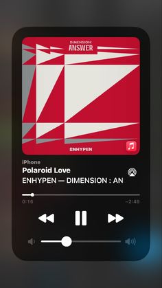 an mp3 player with the text polaroid love enhypen = dimensional an on it