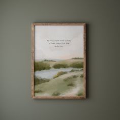 a painting hanging on the wall with a quote above it