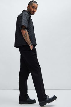 Mac Chino Straight Pants - Black Cool Black Outfits, Business Casual Black Men, Chino Pants Men Outfits, Mens Slacks, Black Men Fashion Casual, Pants Outfit Men, Black Jeans Men, Chino Pants Men, Black Slacks