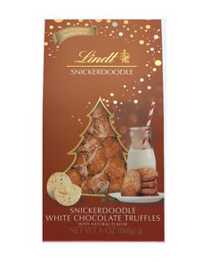 lindt snickkerdoodlele white chocolate truffles with christmas tree