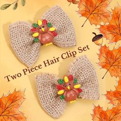 Colorful Resin Turkey At Center Of Burlap Bow Two Hair Clips! Great For Thanksgiving Or Anytime In The Fall Season! Brand New In Package Thanksgiving Hair Bows, Platinum Wigs, Woman Costumes, Holidays Crafts, Thanksgiving Hair, Copper Red Hair, Crystal Hair Accessories, Diy Bows, Spa Headband