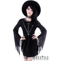 0 Witchcraft Fashion, Styl Goth, Black Goth Dress, Restyle Clothes, Witchy Dress, Witch Fashion, Witchy Fashion, Dress Leather