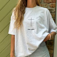 SWEATSHIRTS! 🤩 - He Would Love First Cotton Crew Neck Shirt With Heart Graphic, He Would Love First Shirt, Jesus Love Shirts, Love Like Jesus Shirt, Faith Based Shirt, Jesus Tees, The Cross Of Christ, Comfort Color, Jesus On The Cross