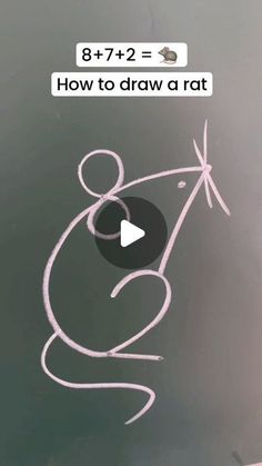 a chalk drawing on a blackboard with the words how to draw a rat