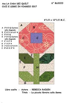 an image of a flower quilt pattern with the letter e in different colors and sizes