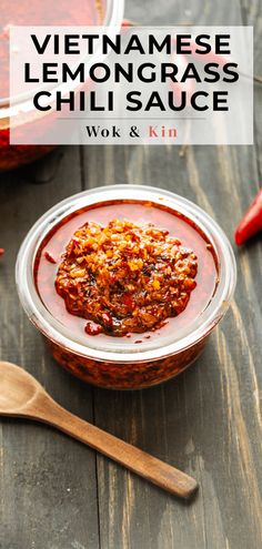 vietnamese lemongrass chili sauce in a glass bowl