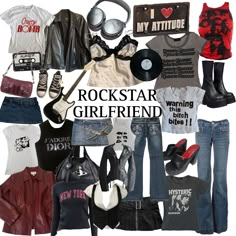 #aesthetic #rockstar #rockstargf #rock #clothes #downtown #stargirl #outfits #clothesinspo #shoes #outfitinspo #2000s #y2k Stargirl Outfits, Rockstar Girlfriend Aesthetic, Rockstar Gf Aesthetic, Rock Clothes, Gf Aesthetic, Aesthetic Outfits Y2k, Girlfriend Aesthetic, Types Of Clothes, Rockstar Aesthetic