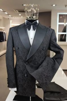 Black Prom Tuxedo Ideas, Black Double Breasted Suit With Double Button For Evening, Black Double Breasted Suit For Evening, Black Double Breasted Suit With Long Sleeves For Evening, Black Double Breasted Long Sleeve Suit For Evening, Black Suits With Lapel Collar For Evening, Black Evening Suit With Lapel Collar, Luxury Black Tuxedo With Double Button Closure, Black Single-breasted Tuxedo For Party