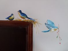 Bird Painting Acrylic, Fake Window, Chinoiserie Art, Church Nursery, Clay Crafts Air Dry