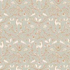 an image of a wallpaper with animals and flowers on it's side, in pastel colors