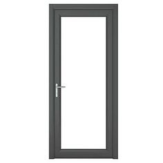 an open door on a white background