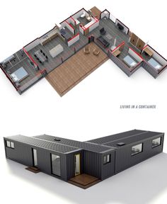 Container home Plan Container House Blueprint, Container House Layout, Storage Building House, One Level House Plans, Metal House Plans, Storage Container Homes