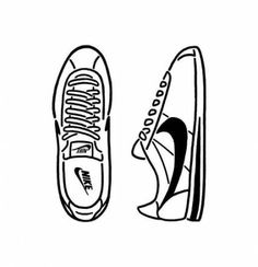 Drawing Nike Shoes, Nike Shoes Ideas, Cortez Sneakers, Adidas Superstar Pink, Ideas Illustration, Sneakers Outfit Summer, Shoes Ideas