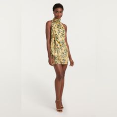 Stunning Nwt 100% Silk Night Bloom Dinah Dress In Pomelo Multi Print. Classic Cinq A Sept Style, In Beautiful Cream, Yellow And Blue Print. Womens 12. Yellow Halter Neck Dress For Date Night, Yellow Silk Mini Dress For Spring, Yellow Halter Neck Dress For Brunch, Yellow Floral Print Dress For Date Night, Yellow Floral Mini Dress For Date Night, Yellow Silk Dress For Daywear, Yellow Silk Dress For Vacation, Yellow Silk Summer Dress, Yellow Sleeveless Silk Dress