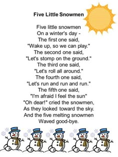 five little snowmen poem for kids