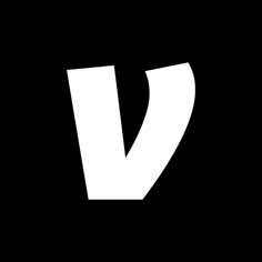 the letter v is white on a black background