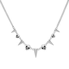 Skulls and spikes combine to make this perfect layering piece. 15in chain + 2in extension chain for multiple length options. Gothic Skull Necklace With Chain, 2024 Halloween, Lost Loved Ones, Wearing Jewelry, Zodiac Gifts, Zodiac Jewelry, Celestial Jewelry, Take My Money, Charm Rings