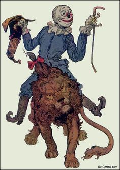 a drawing of a man riding on the back of a lion wearing a hat and holding an umbrella