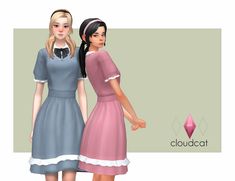 two young women in dresses standing next to each other with the caption cloudcat