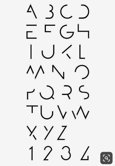 the alphabet is made up of letters and numbers, all in black on a white background