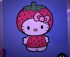 an image of a hello kitty strawberry cut out