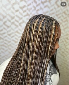 Black And Blonde Box Braids Mixed, Extra Small Braids, Beautiful Black Hair, Blonde Braids, Box Braids Styling