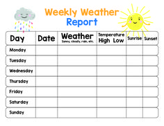 a printable weather report for kids