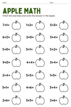 an apple math worksheet for kids to practice numbers and addition skills on the number line