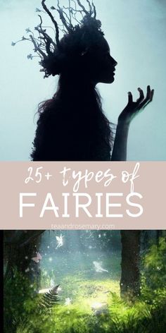 a woman with her hair in the air and text that reads, five types of fairiess