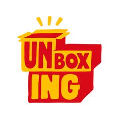 the unbox inc logo is shown in red and yellow, with an open box on top