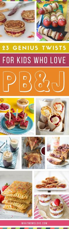 the cover of three genius twist's for kids who love pb & j