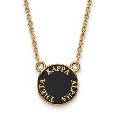 Show your greek life spirit with this Kappa Alpha Theta Sorority necklace. It is crafted with yellow gold plated silver and is 18 Inches in length. The pendant is 12mm in width and 12mm in height (0.47 in x 0.47 in) and dangles from a 1.25mm wide cable chain. We are a certified Collegiate jewelry retailer and this authentic item is licensed by the Kappa Alpha Theta Sorority and Greek Life. This enameled pendant necklace is made the USA. Theta Sorority, Zodiac Pendant Necklace, Small Necklace, Kappa Alpha Theta, Sorority Gifts, Zodiac Pendant, Initial Pendant Necklace, Enamel Necklaces, Bow Jewelry