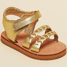 Cole Haan Girls' Mini Jamie Goldtone Sandals Designer Baby Shoes, Kids Footwear, Is A Girl, Designer Baby, Royal Baby, Stylish Sandals, Shoe Game