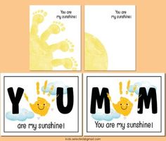 three cards with the words you are my sunshine, you are my sunshine and you are my sunshine