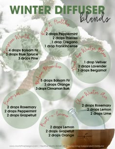 Winter Diffuser Blends, Essential Oils Diffuser Blends, Essential Oils Diffuser, Yl Oils, Oil Remedies, Essential Oil Diffuser Recipes, Oil Diffuser Recipes