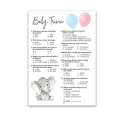 a baby trivia with an elephant and balloons