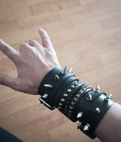 Metal Head Bracelets, Metal Punk Aesthetic, Metalhead Bracelets, Metalhead Accessories, Metalhead Jewelry, Emo Bracelets, Punk Bracelets, Metal Fits, Punk Style Outfits