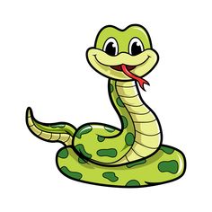 a cartoon snake with green spots on it's body and tongue sticking out from its mouth