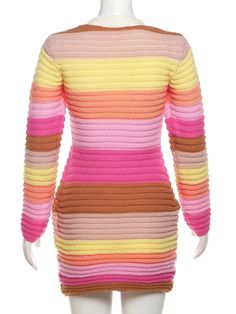 Enhance your wardrobe with our Colorful Sweater Dress. Made from a knit material, this dress exudes class and versatility. The multi-color design is both stylish and eye-catching, making it a must-have for any fashion-forward individual. Stay cozy and fashionable in our sweater dress. Elasticity: High Stretch Fabric Type: Knitting Neckline: V-Neck Dresses Length: Above Knee, Mini Material: Polyester, Spandex Closure Type: Pullover Sleeve Length(cm): Full Stay Cozy, Trending Dresses, Knitting Materials, Ladies Boutique, Above Knee, V Neck Dress, Top Trends, Colorful Sweaters, Polyester Spandex