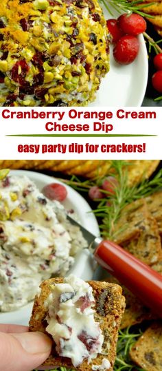 cranberry orange cream cheese dip is an easy party appetizer for crackers