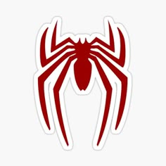 a red spider logo sticker on a white background with the word,'person '